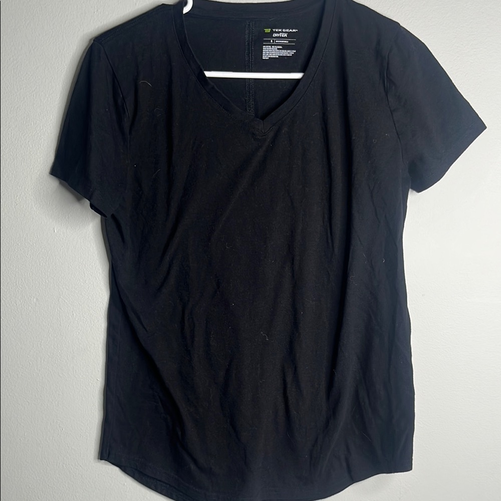 Black V-Neck Women's Top